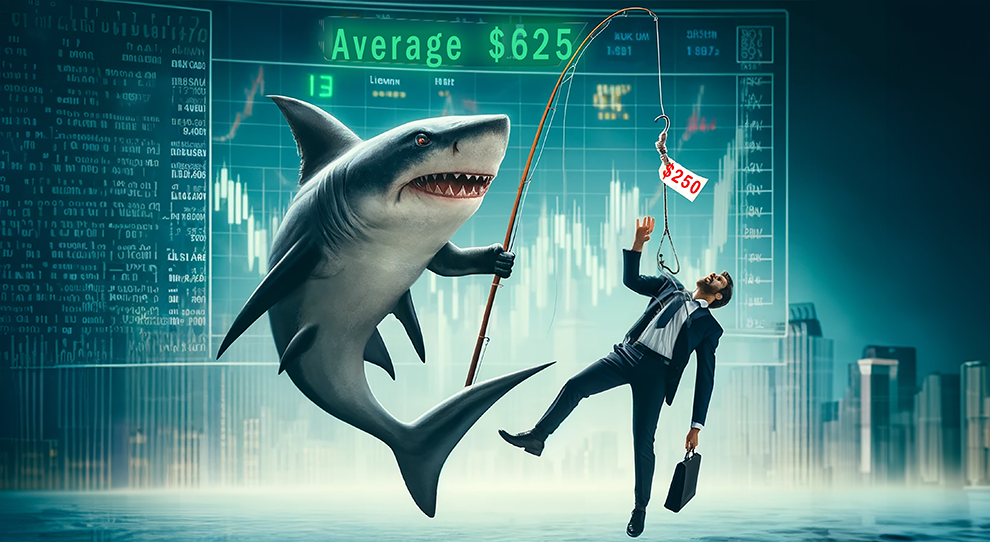 Bait and switch pricing example showing unrealistic low offer compared to market rate.